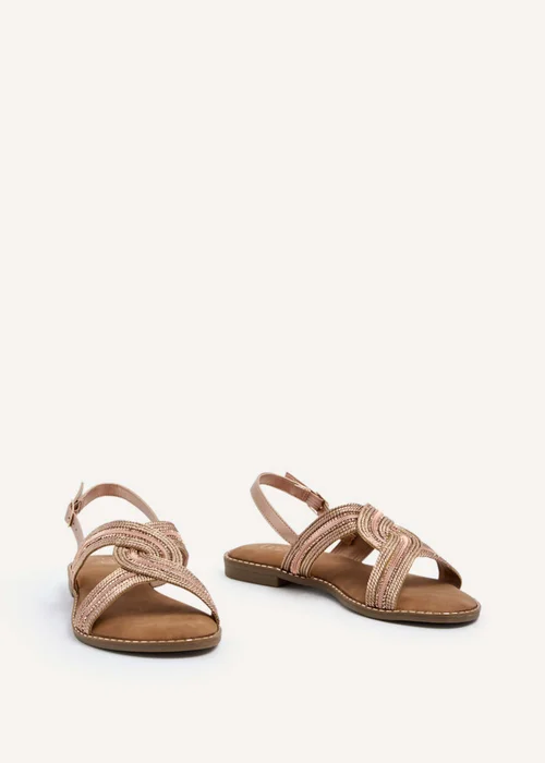Linzi Vasvi Rose Gold Intertwined Knitted Sandal - 3 Image 3