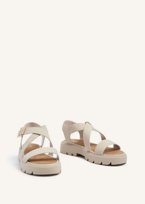 Linzi Italia Nude Nubuck Crossover Chunky Sandals - 3 Image 3