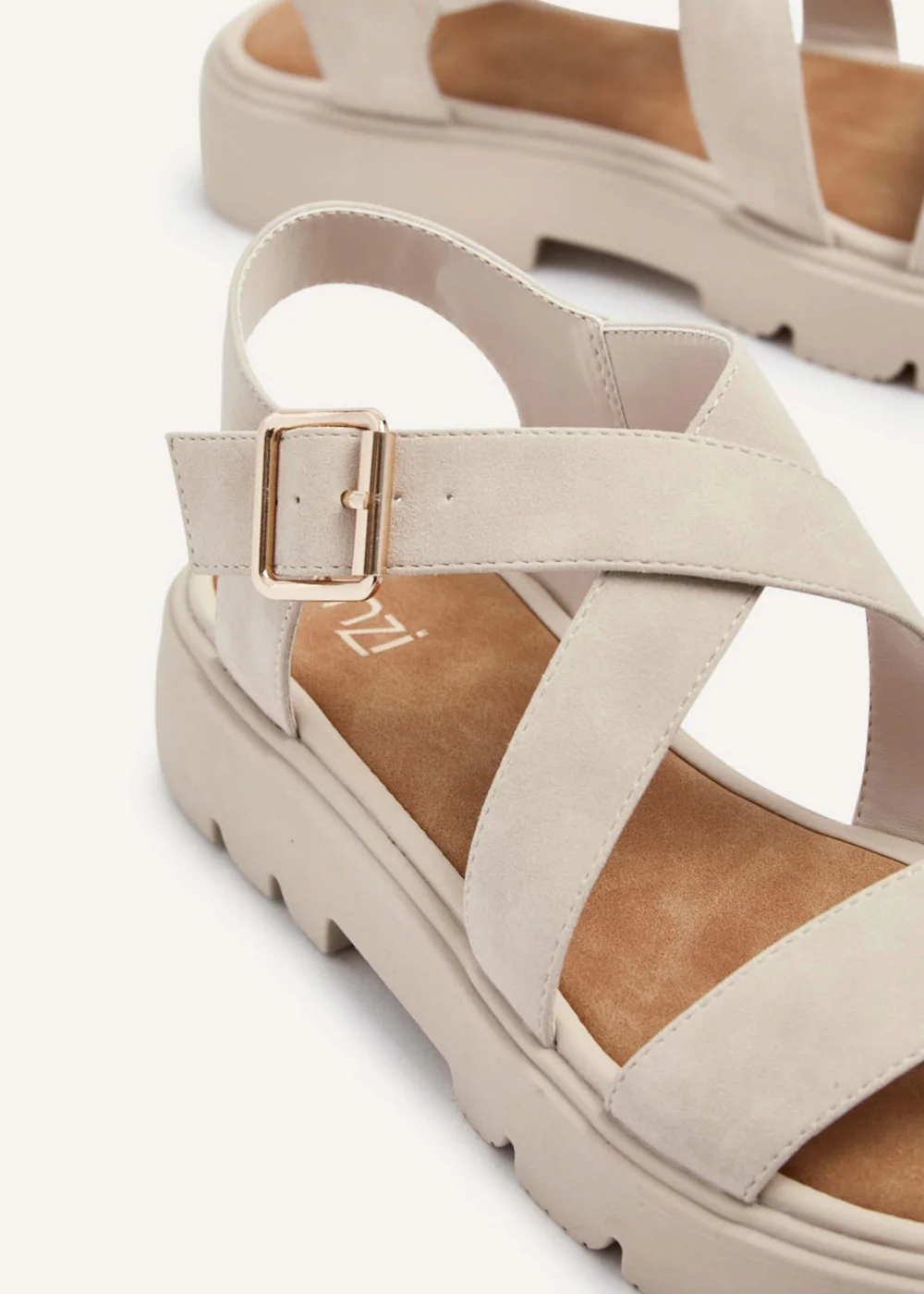 Linzi Italia Nude Nubuck Crossover Chunky Sandals - 3 Image 4