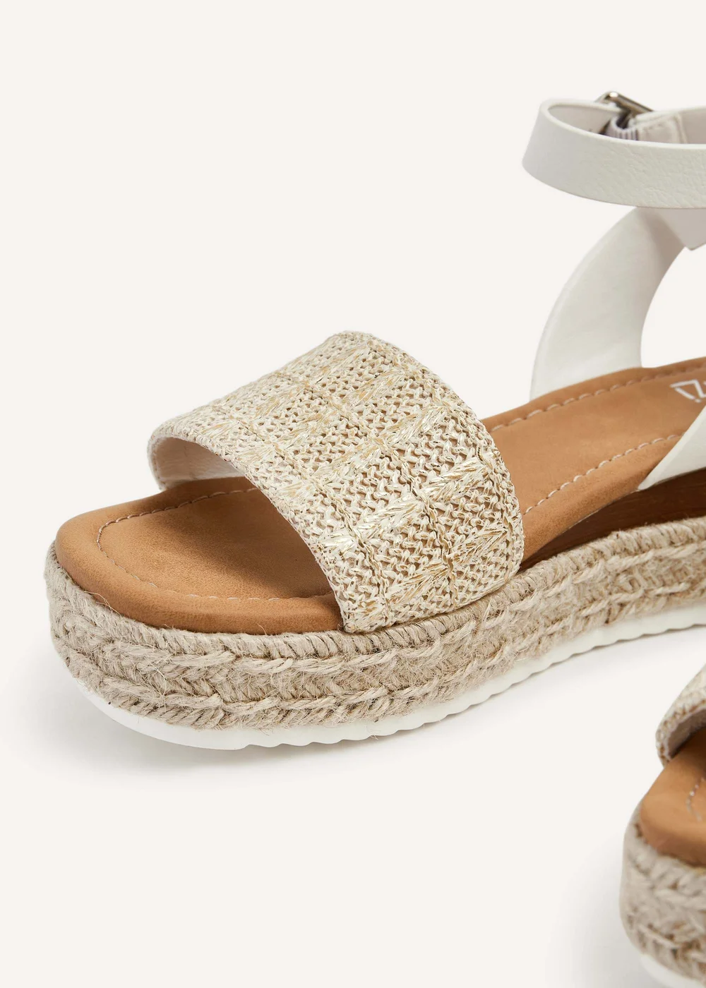 Linzi Anya White Raffia Flatform Sandal - 3 Image 4