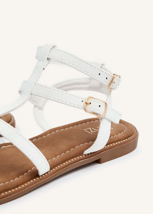 Linzi Belinda White Faux Leather Gladiator Style Sandal - 3 Image 4
