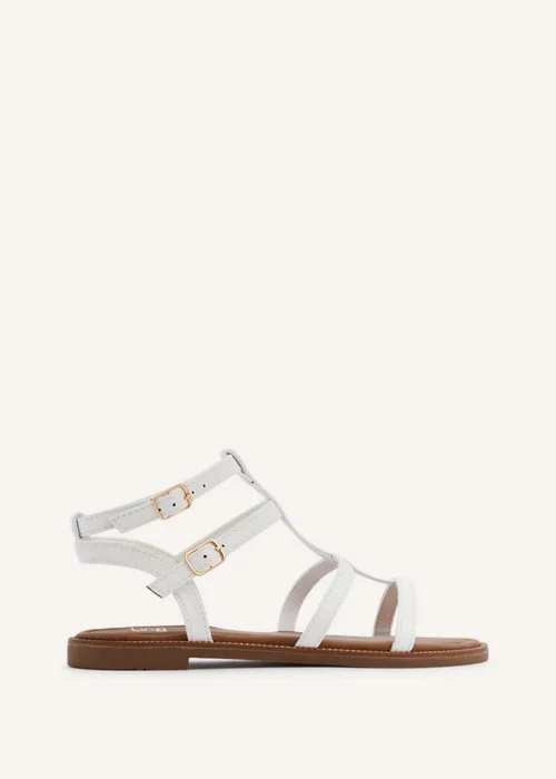 Linzi Belinda White Faux Leather Gladiator Style Sandal - 3 Image 2