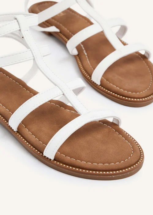 Linzi Belinda White Faux Leather Gladiator Style Sandal - 3 Image 5