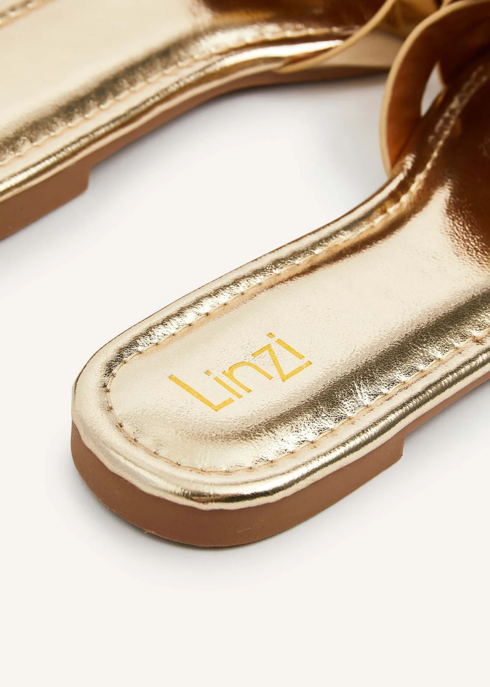Linzi Fletcher Gold Slider Sandals - 3 Image 5