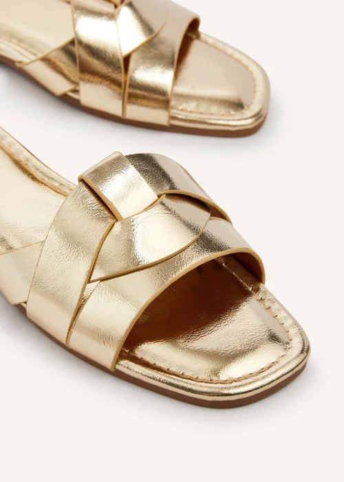 Linzi Fletcher Gold Slider Sandals - 3 Image 3