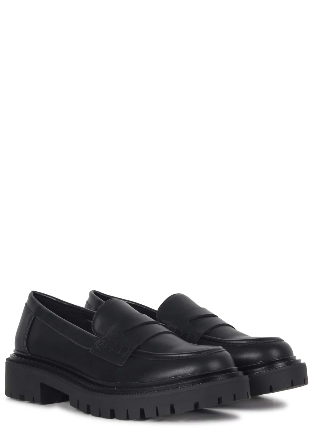 Linzi Ivan Black Faux Leather Classic Chunky Loafer - 3 Image 3