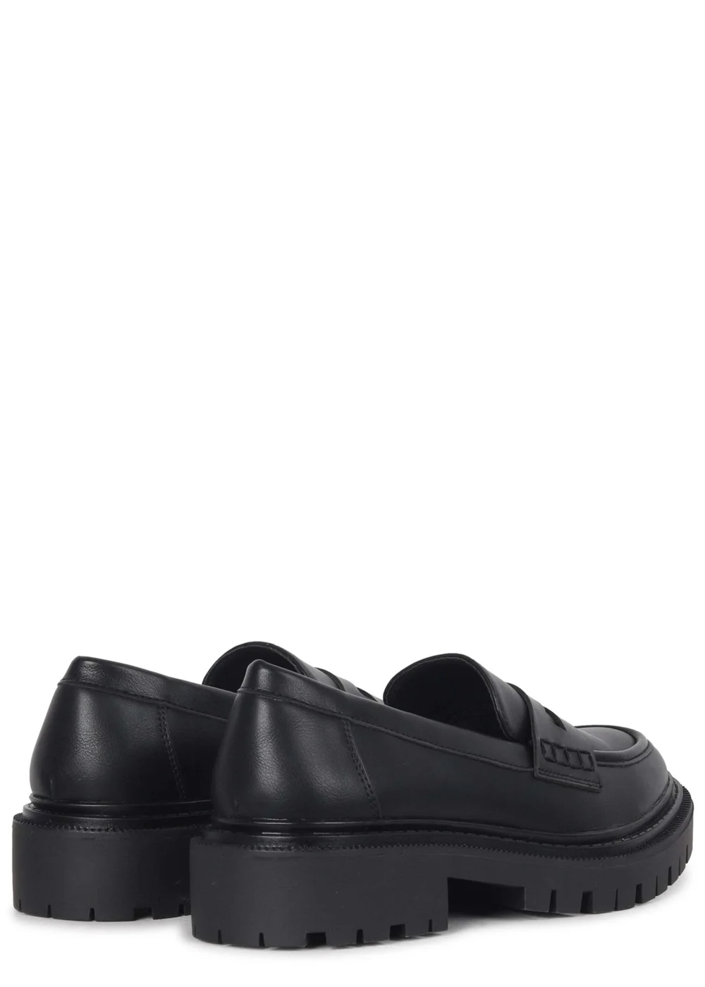 Linzi Ivan Black Faux Leather Classic Chunky Loafer - 3 Image 4