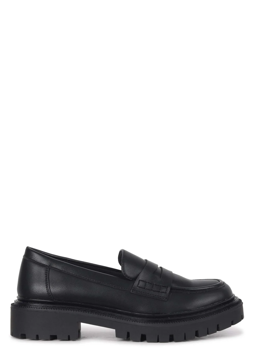 Linzi Ivan Black Faux Leather Classic Chunky Loafer - 3 Image 2