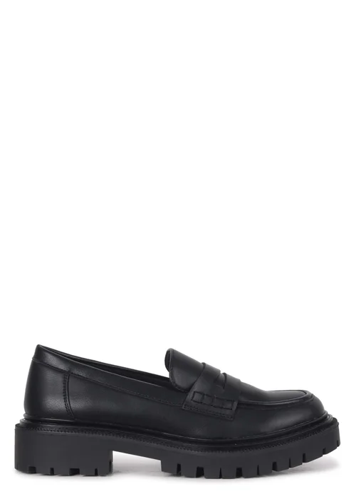 Linzi Ivan Black Faux Leather Classic Chunky Loafer - 3 Image 2