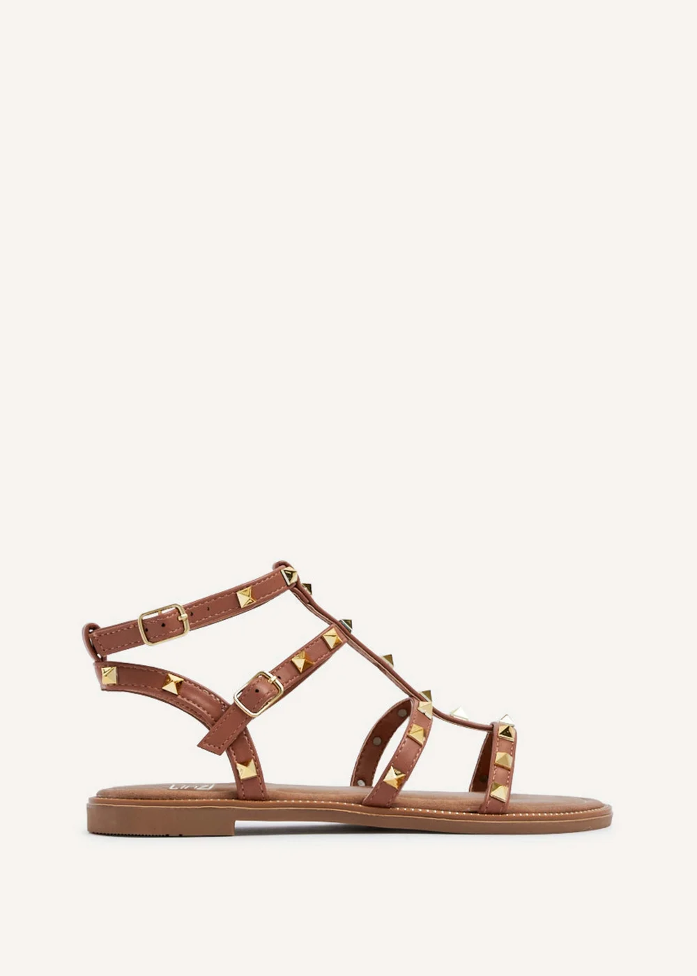 Linzi Billie Tan Studded Gladiator Sandal - 3 Image 2