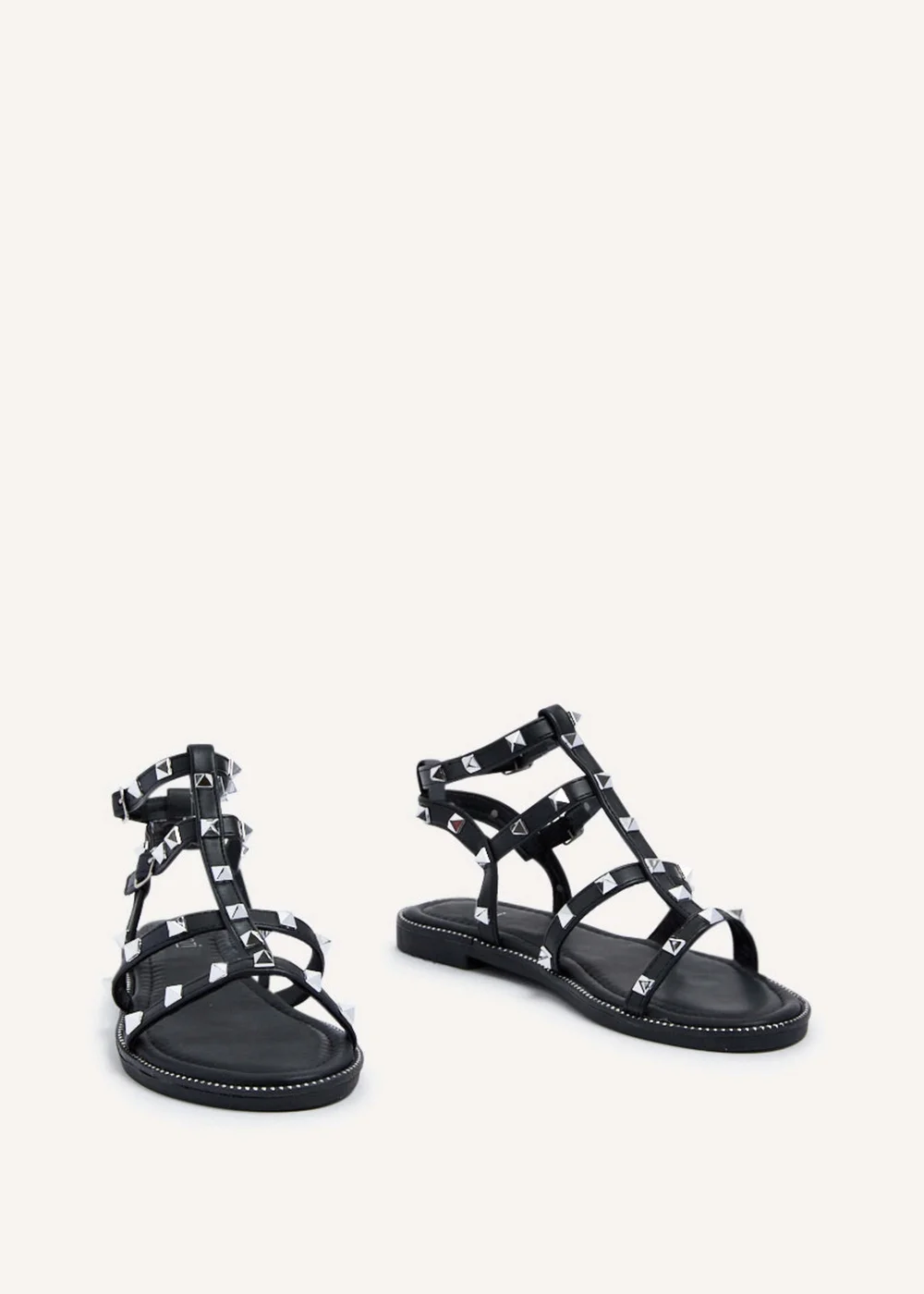 Linzi Billie Black Studded Gladiator Sandals - 3 Image 3