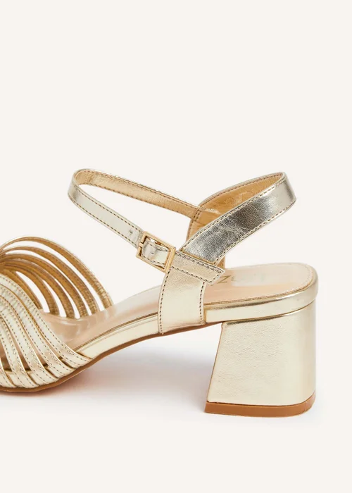 Linzi Ivy Gold Faux Leather Block Heel - 3 Image 5
