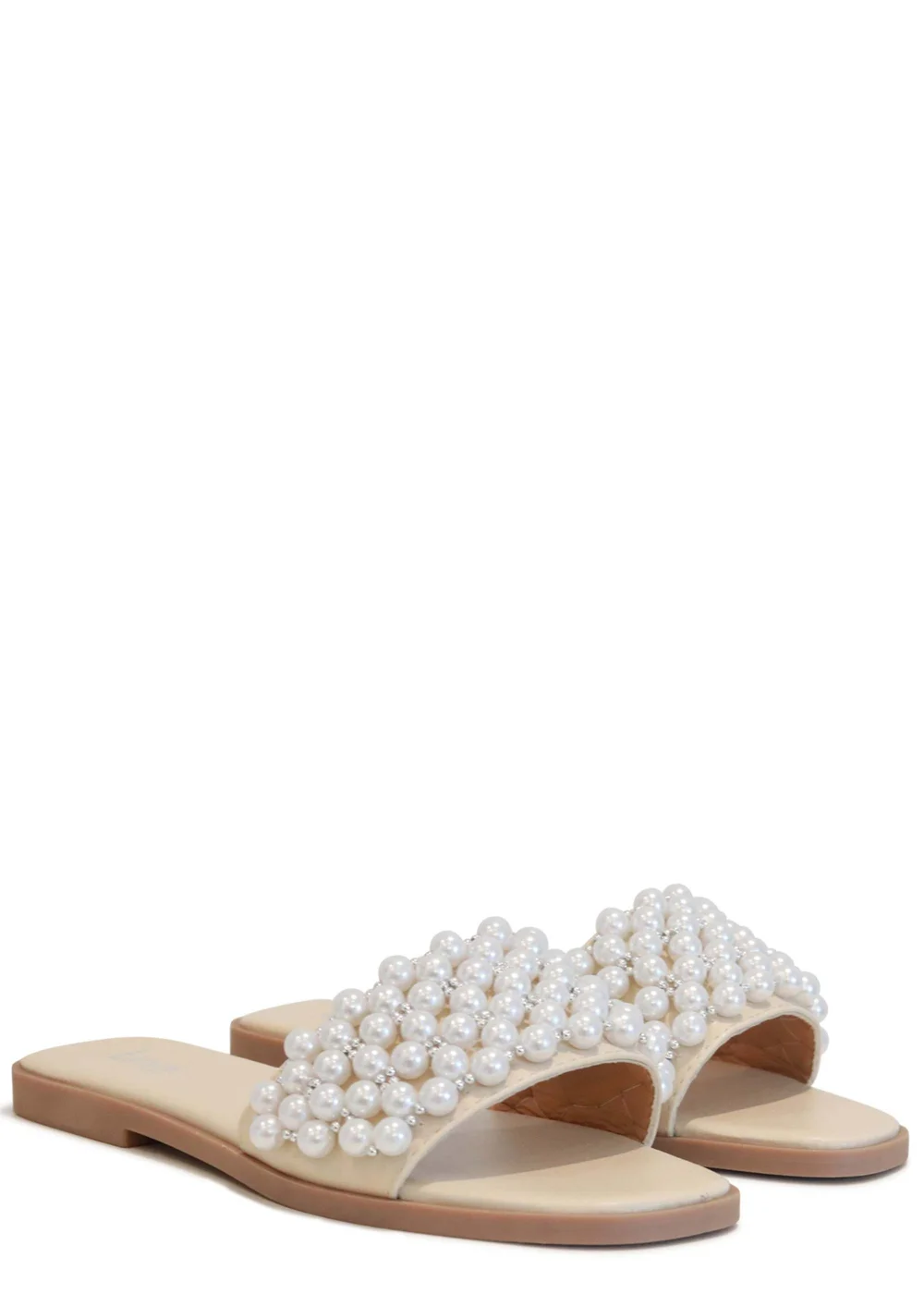 Linzi Oyster Sand Pearl Embellished Sliders - 3 Image 3