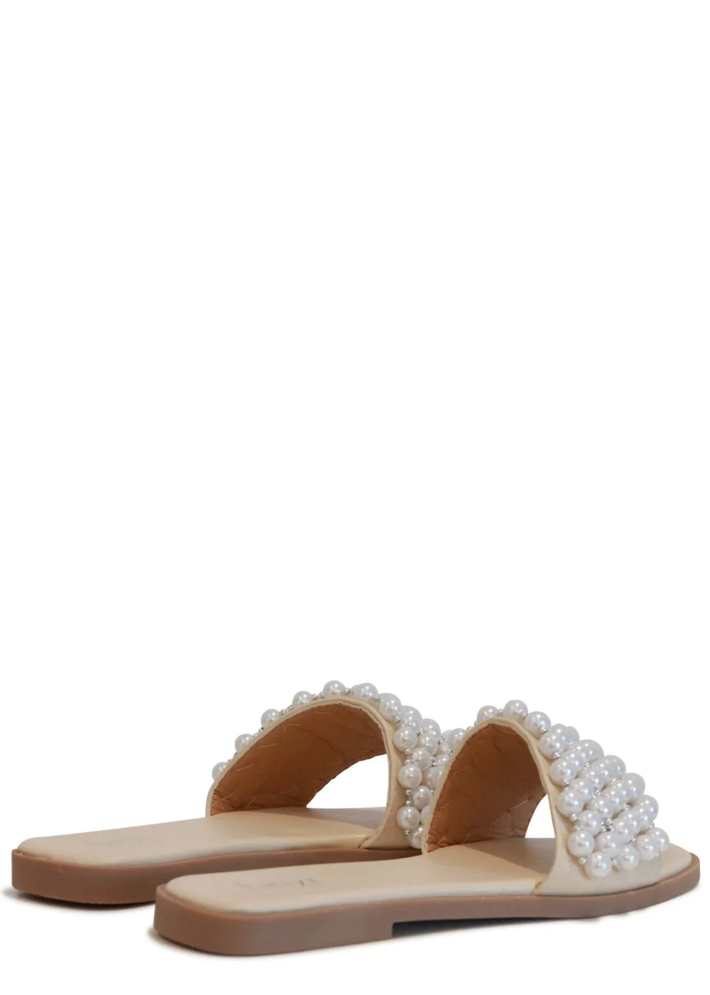 Linzi Oyster Sand Pearl Embellished Sliders - 3 Image 4