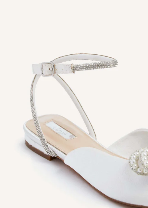 Linzi Lalita Bridal Ivory Satin Flat Mules - 3 Image 5