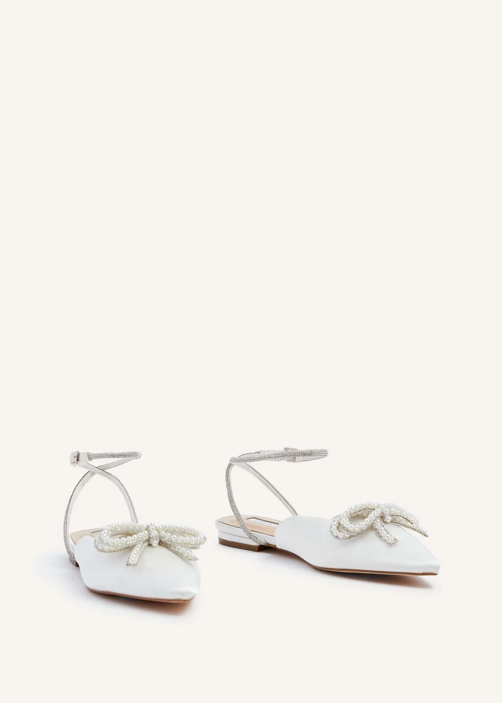 Linzi Lalita Bridal Ivory Satin Flat Mules - 3 Image 4