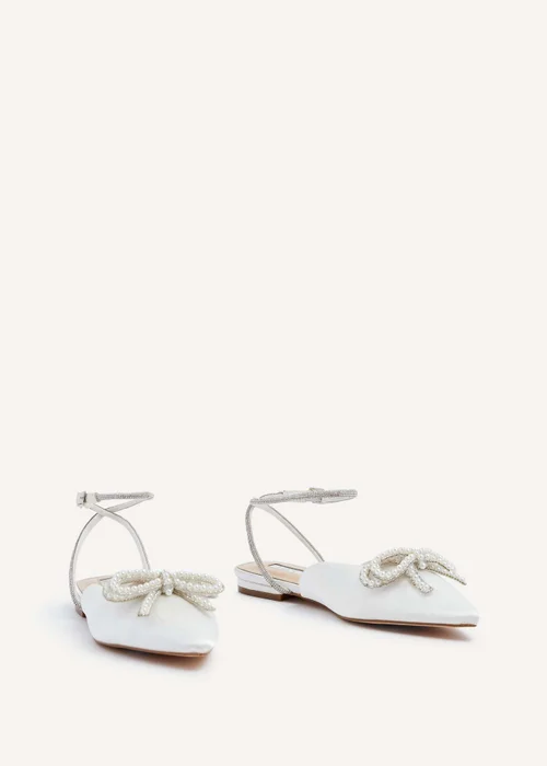 Linzi Lalita Bridal Ivory Satin Flat Mules - 3 Image 4