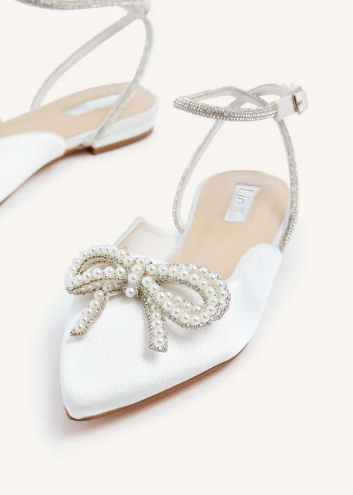 Linzi Lalita Bridal Ivory Satin Flat Mules - 3 Image 3