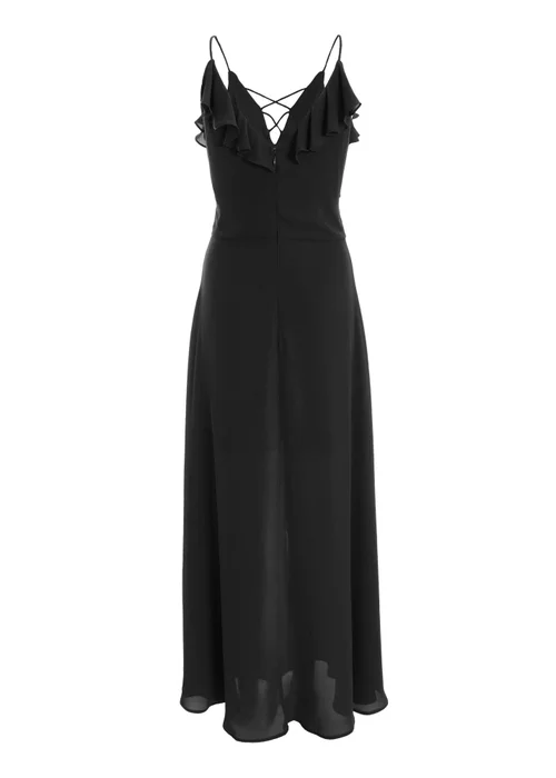 Quiz Black Strappy Ruffle Chiffon Maxi Dress - 8 Image 5