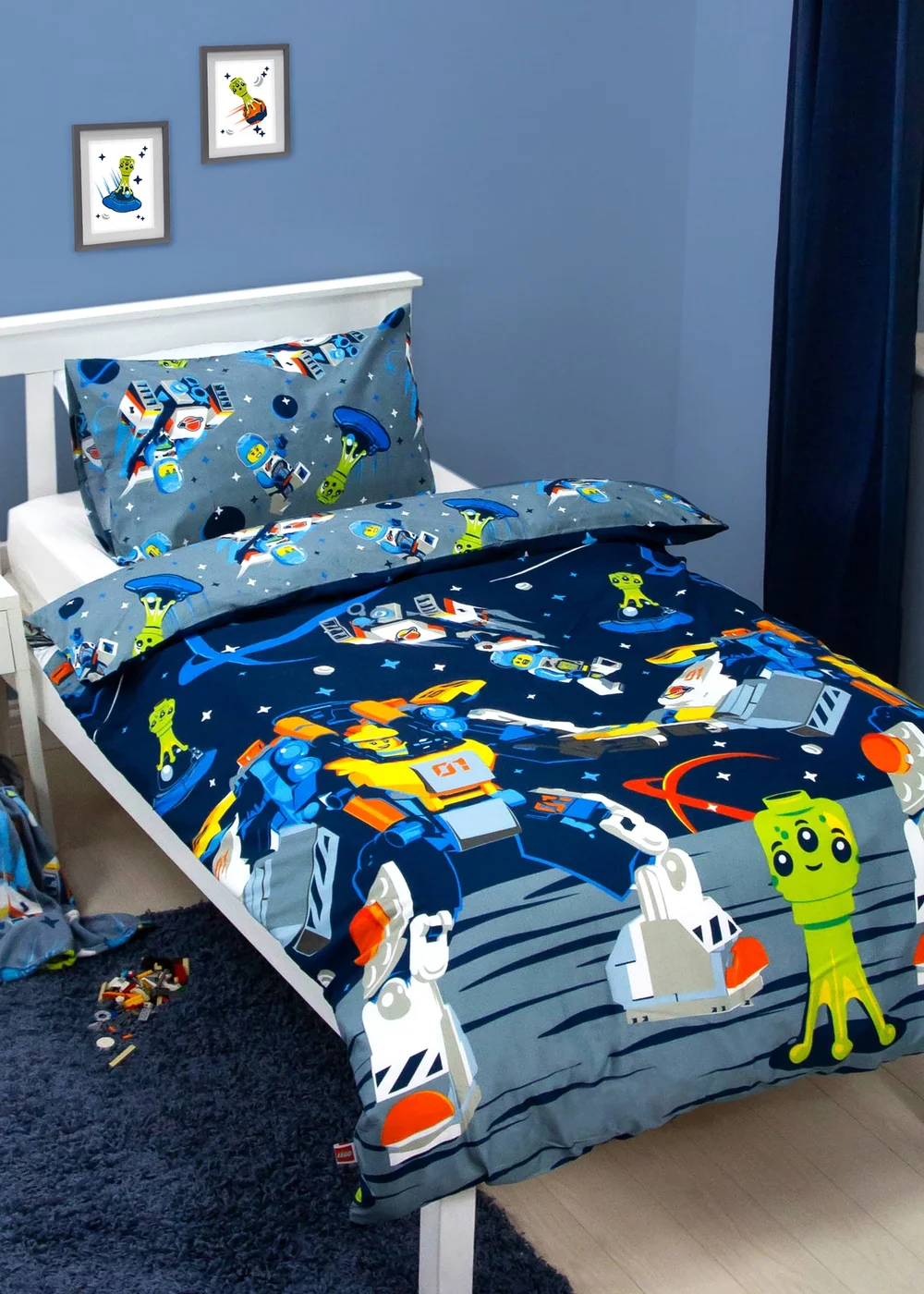 Lego Reversible 2 Piece Brushed Microfiber Duvet Set - Single Image 1