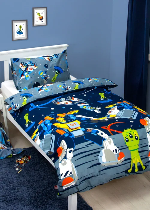 Lego Reversible 2 Piece Brushed Microfiber Duvet Set - Single Image 1