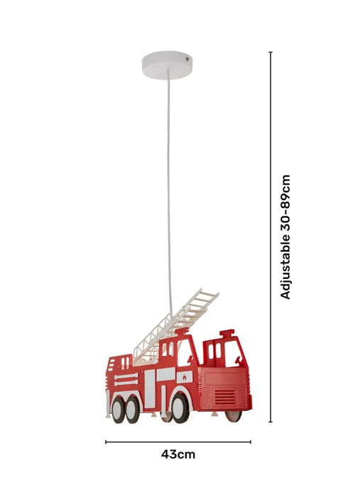 Glow Fire Engine Ceiling Light Red (30-89cm x 43cm) - One Size Image 4