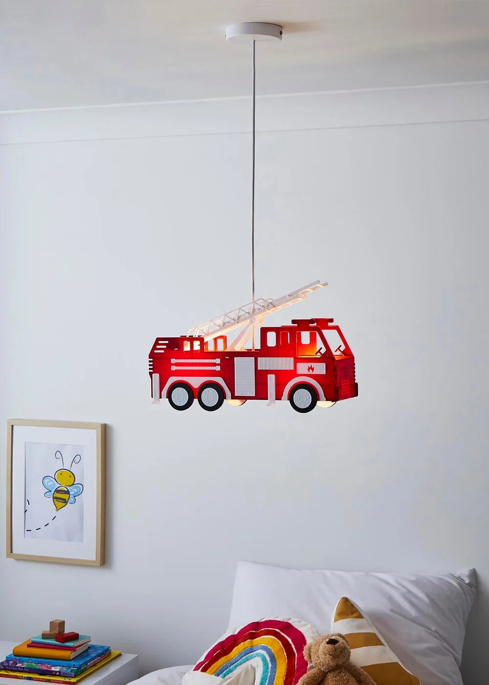 Glow Fire Engine Ceiling Light Red (30-89cm x 43cm) - One Size Image 2