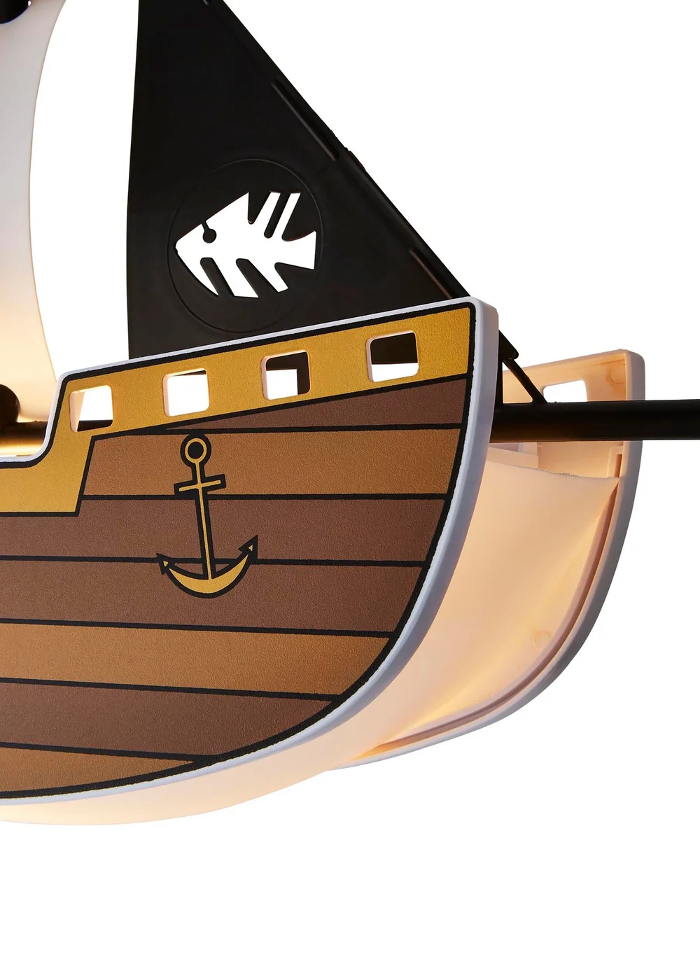 Glow Pirate Ship Ceiling Light Brown (32-100cm x 42cm) - One Size Image 4