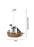 Glow Pirate Ship Ceiling Light Brown (32-100cm x 42cm) - One Size Image 5