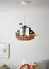 Glow Pirate Ship Ceiling Light Brown (32-100cm x 42cm) - One Size Image 3