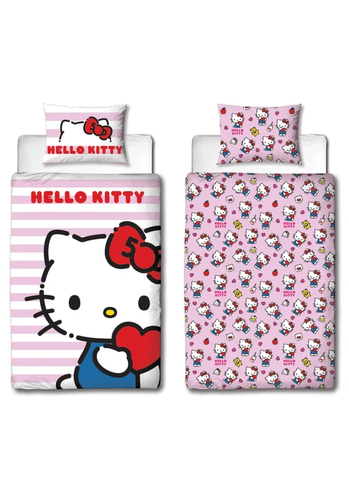 Hello Kitty Polycotton Duvet Reversible Cover Set Set - Single Image 4