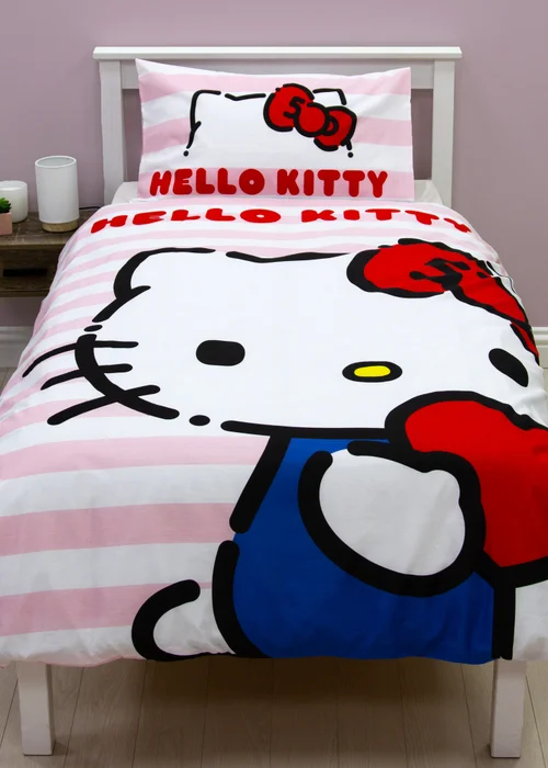 Hello Kitty Polycotton Duvet Reversible Cover Set Set - Single Image 1