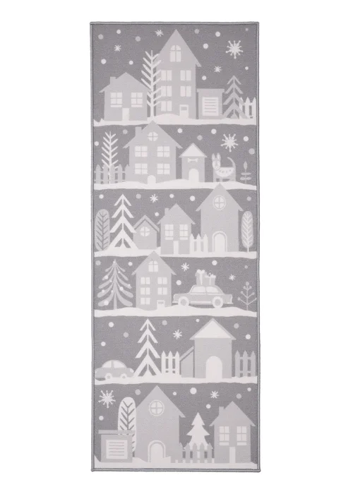 Homemaker Christmas Village Scene Grey Runner - 57 x 150cm Image 2
