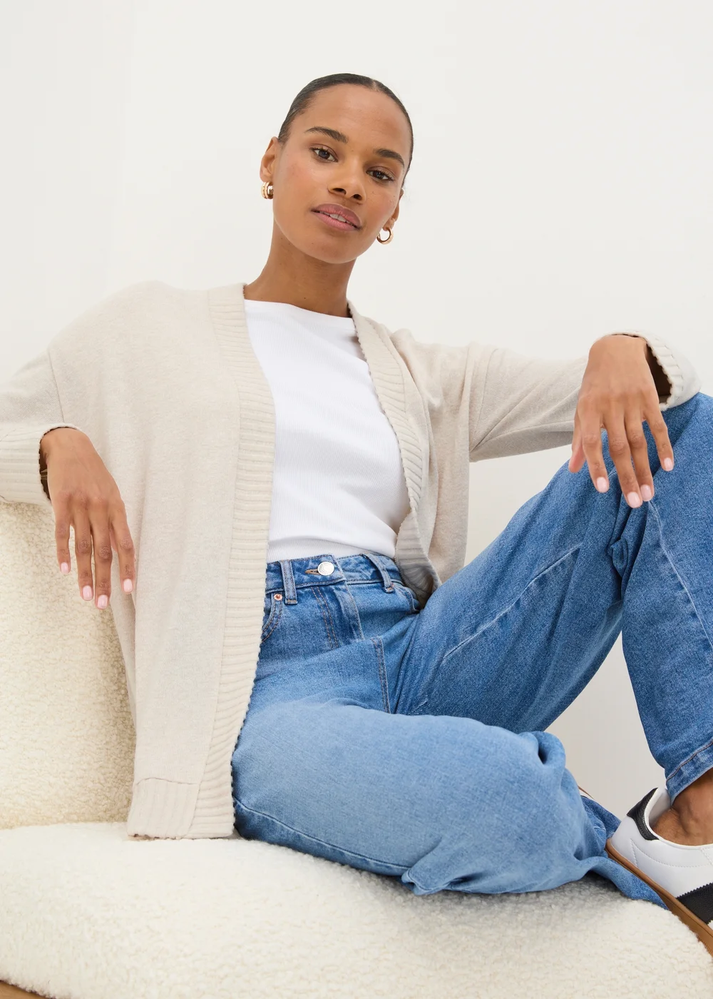 Oatmeal Knitted Cardigan - S Image 1