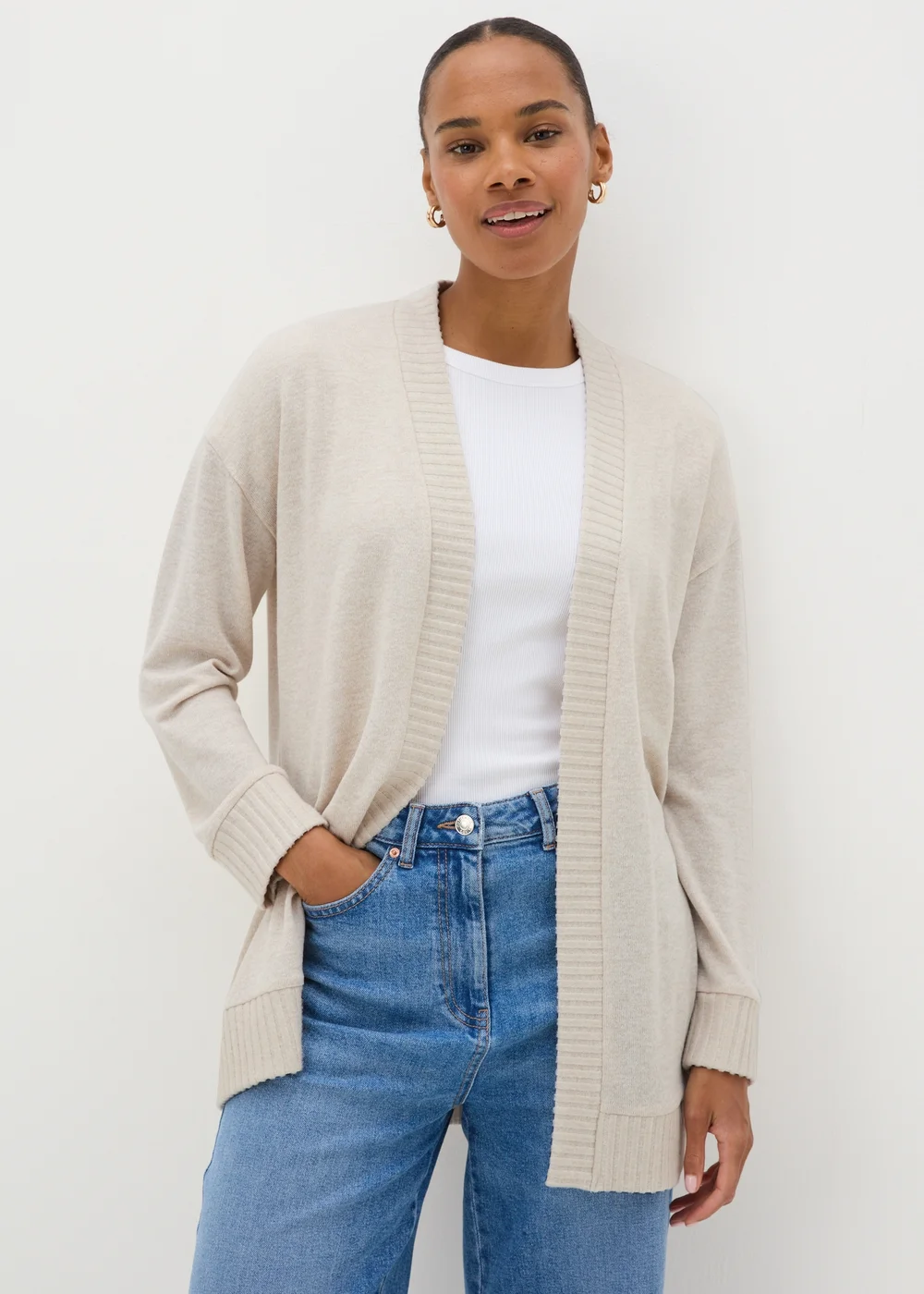 Oatmeal Knitted Cardigan - S Image 2