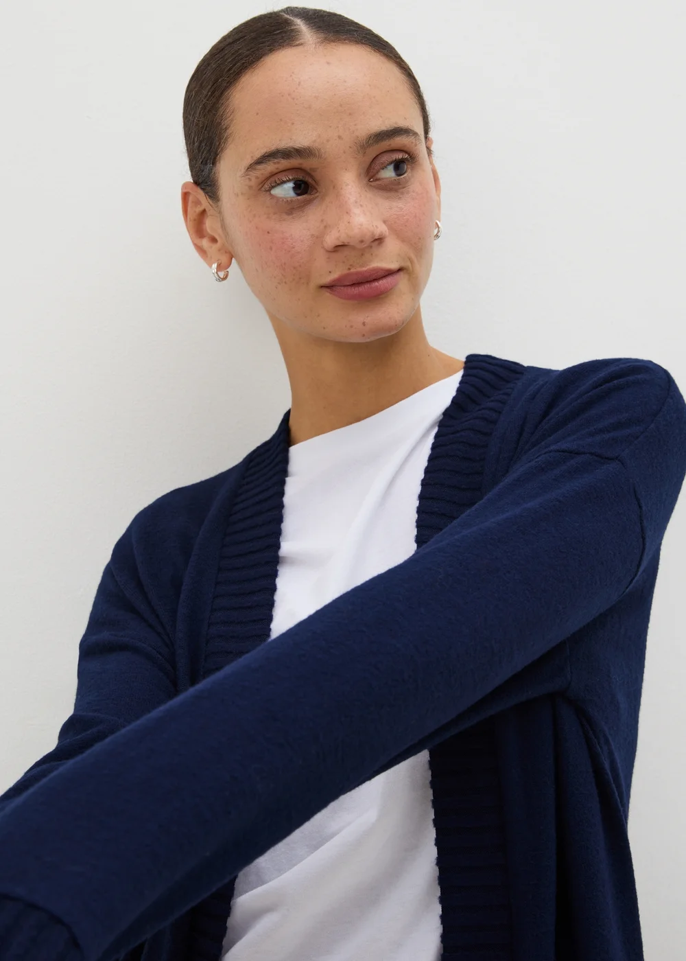 Navy Knitted Cardigan - S Image 3