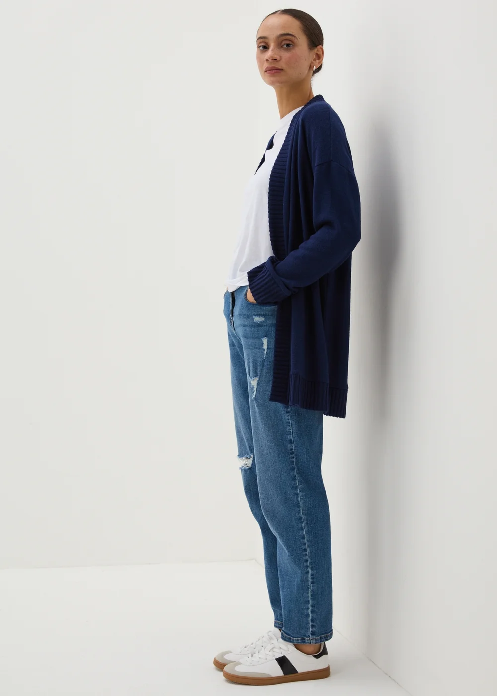 Navy Knitted Cardigan - S Image 1
