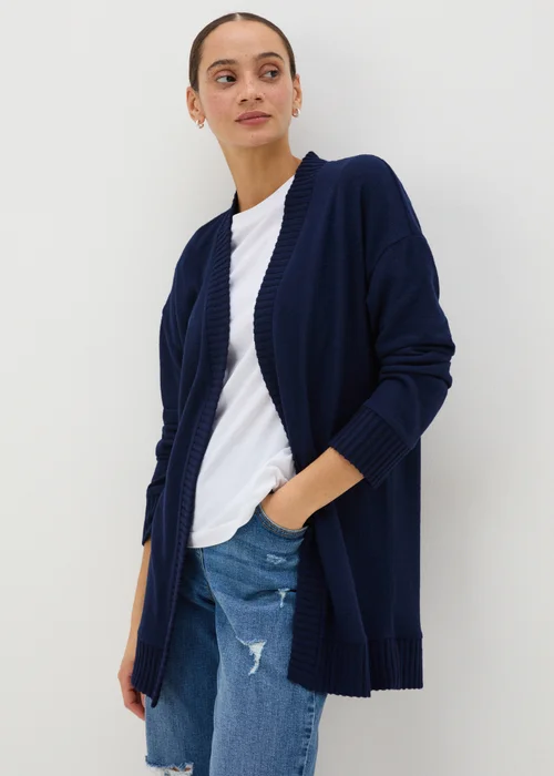 Navy Knitted Cardigan - S Image 2