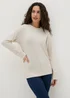 Oatmeal Crew Neck Knitted Top - S Image 1
