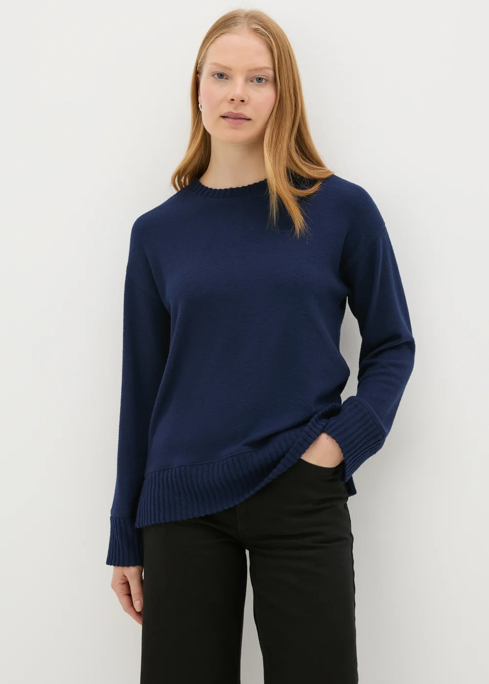 Navy Knitted Top - S Image 1
