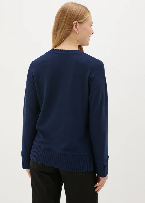 Navy Knitted Top - S Image 2