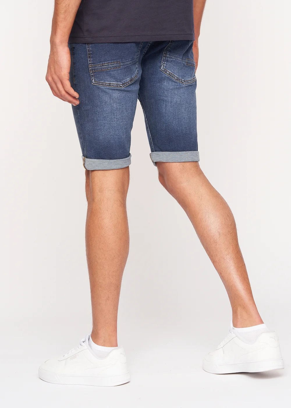 Crosshatch Mid Wash Tadcaster Denim Shorts - 30 W Image 3