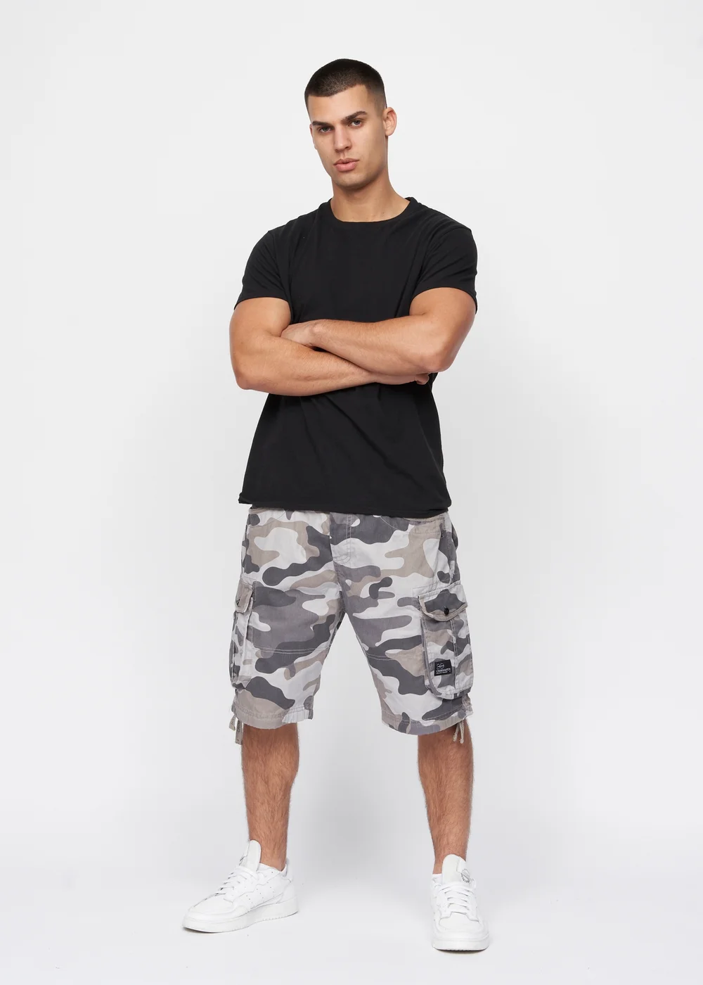 Crosshatch Charcoal Camo Jimster Shorts - 30 W Image 4