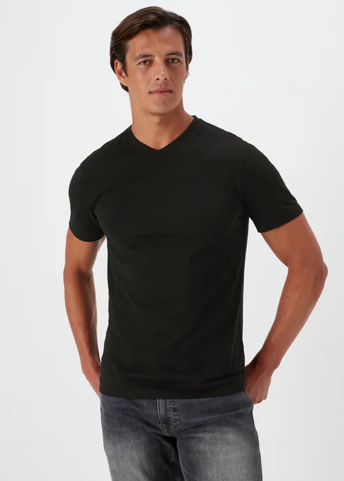 Black Essential V-Neck T-Shirt - XS Image 1