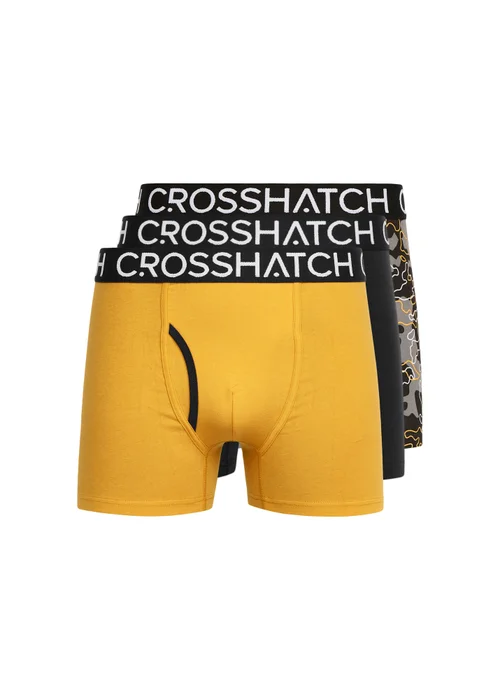Crosshatch Yellow Lynol Boxers (3 Pack) - S Image 1