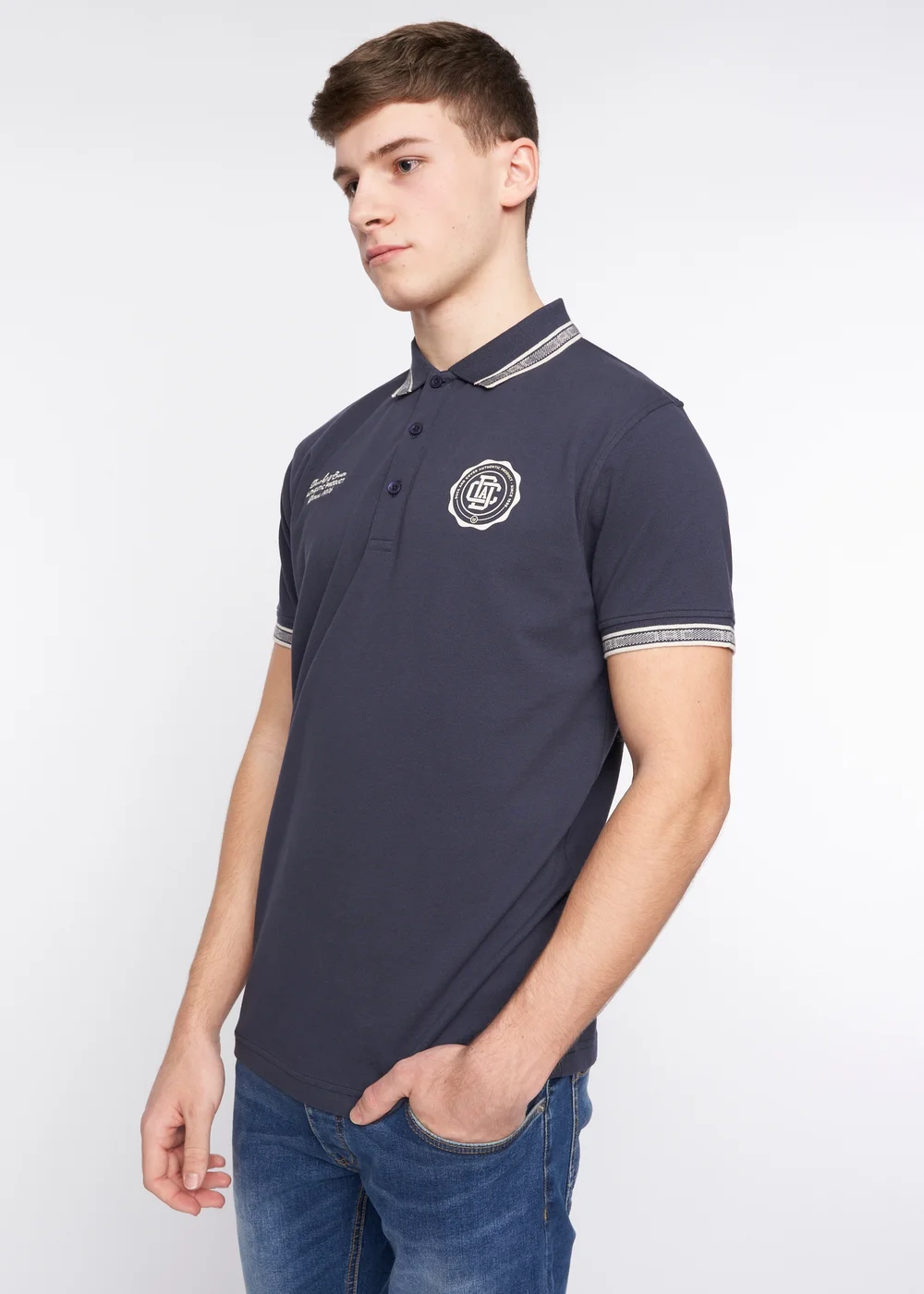Duck & Cover Navy Keyaan Polo - L Image 1