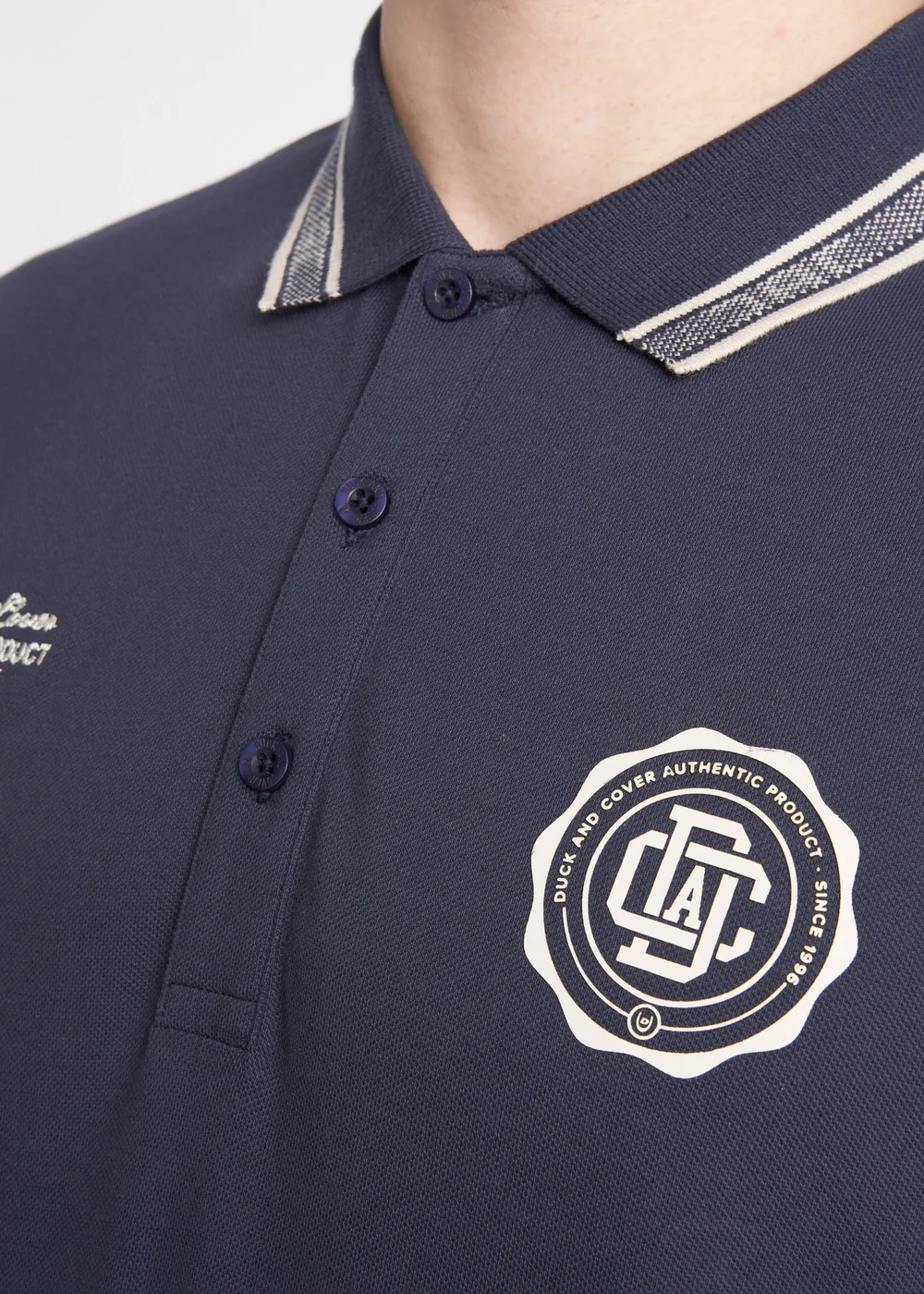 Duck & Cover Navy Keyaan Polo - L Image 3