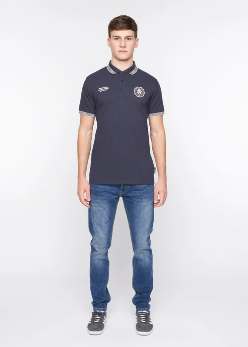 Duck & Cover Navy Keyaan Polo - L Image 4