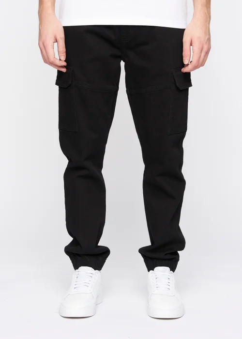 Crosshatch Solid Black Malimore Cargo Cuff Jeans - 30/L34 Image 5