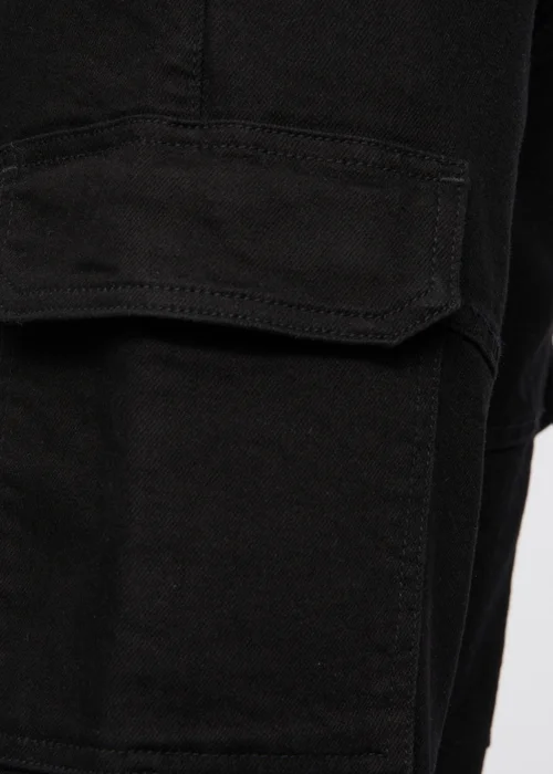 Crosshatch Solid Black Malimore Cargo Cuff Jeans - 30/L34 Image 3